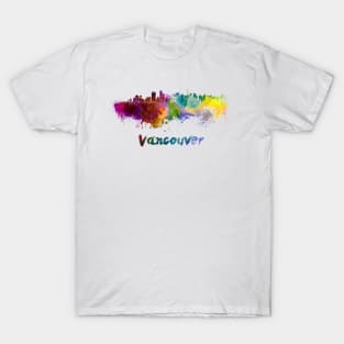 Vancouver skyline in watercolor T-Shirt